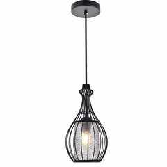 Living District Miya 1-LT Pendant - Black - LD2419BK Living District Miya 1-LT Pendant - Black - LD2419BK