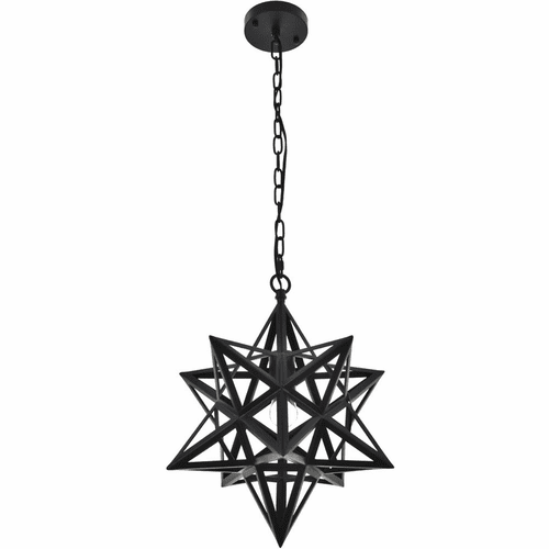 Living District Nocturne  1-LT Pendant - Black - LD4076D16BK