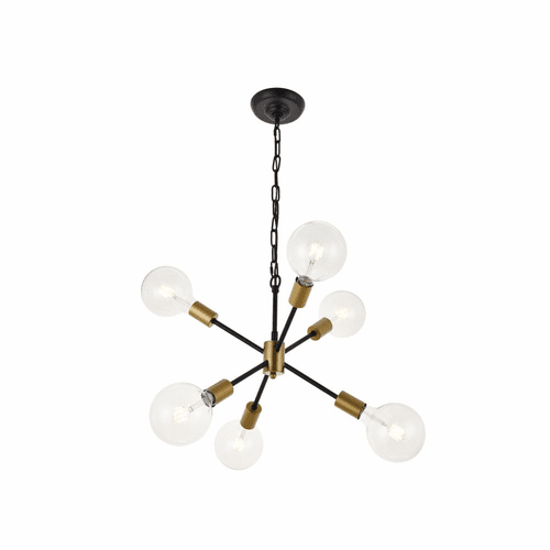 Living District Nolan 6-LT Pendant - Matte Black - LD5033D16BRB
