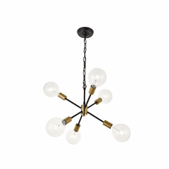 Living District Nolan 6-LT Pendant - Matte Black - LD5033D16BRB