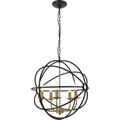 Living District Octavia  5-LT Pendant - Brass And Dark Brown - LD4006D20BRD