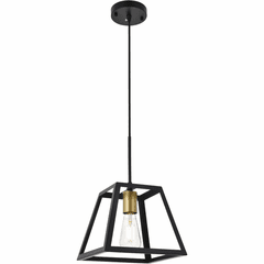 Living District Resolute  1-LT Pendant - Brass And Black - LD4061D10BRB