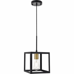 Living District Resolute  1-LT Pendant - Brass And Black - LD4063D8BRB