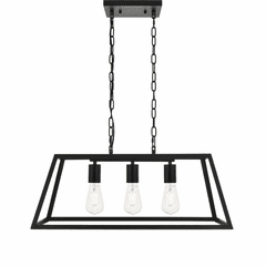 Living District Resolute  3-LT Pendant - Black - LD4061D25BK