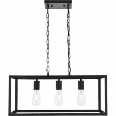 Living District Resolute  3-LT Pendant - Black - LD4063D25BK