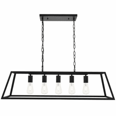 Living District Resolute  5-LT Pendant - Black - LD4061D38BK