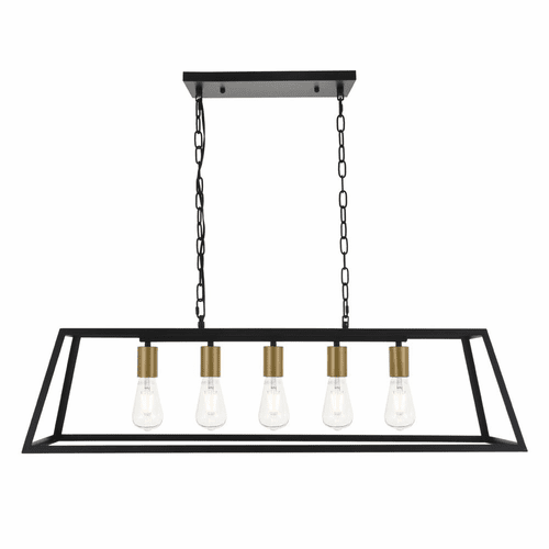 Living District Resolute  5-LT Pendant - Brass And Black - LD4061D38BRB