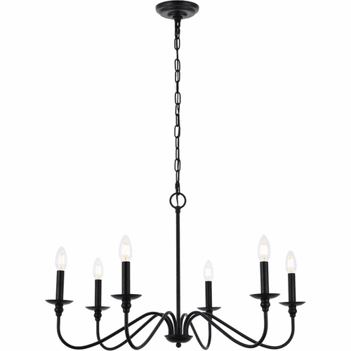 Living District Rohan  30" Chandelier - Matte Black - LD5056D30MB