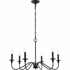 Living District Rohan  30" Chandelier - Matte Black - LD5056D30MB
