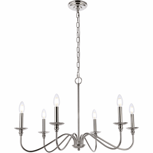 Living District Rohan  30" Chandelier - Polished Nickel - LD5056D30PN