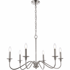 Living District Rohan  30" Chandelier - Polished Nickel - LD5056D30PN