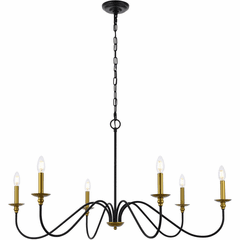Living District Rohan  42" Chandelier - Brass And Black - LD5056D42BRB