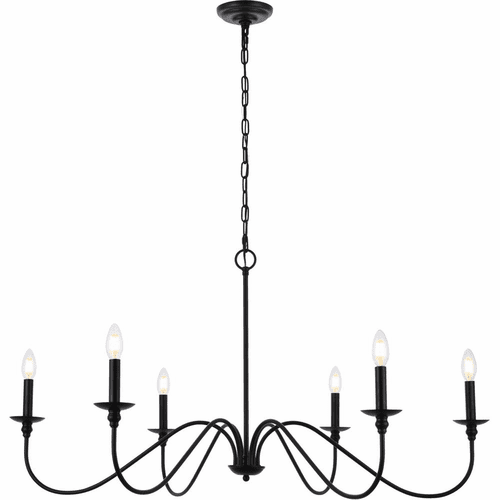 Living District Rohan  42" Chandelier - Matte Black - LD5056D42MB