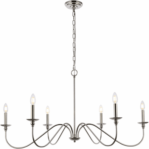 Living District Rohan  42" Chandelier - Polished Nickel - LD5056D42PN