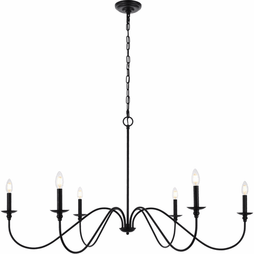 Living District Rohan  48" Chandelier - Matte Black - LD5056D48MB