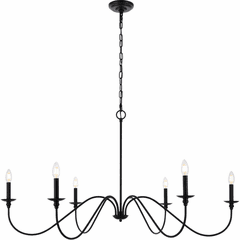 Living District Rohan  48" Chandelier - Matte Black - LD5056D48MB