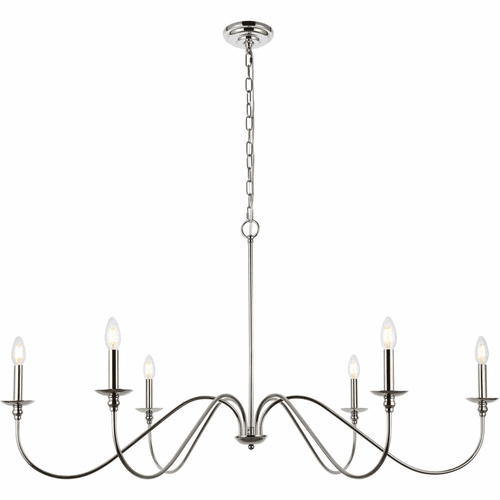 Living District Rohan  48" Chandelier - Polished Nickel - LD5056D48PN