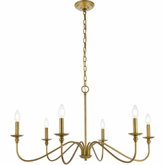 Living District Rohan  6-LT Chandelier - Brass - LD5006D36BR