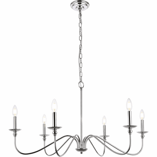 Living District Rohan  6-LT Chandelier - Polished Nickel - LD5006D36PN