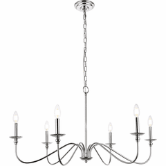 Living District Rohan  6-LT Chandelier - Polished Nickel - LD5006D36PN