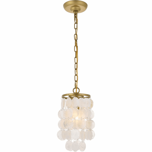 Living District Selene 1-LT Pendant - Brass And White - LD5050D6BR