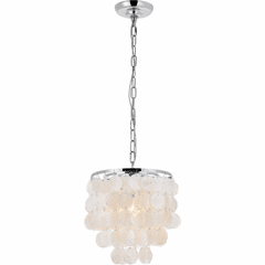 Living District Selene 1-LT Pendant - Chrome And White - LD5050D10C