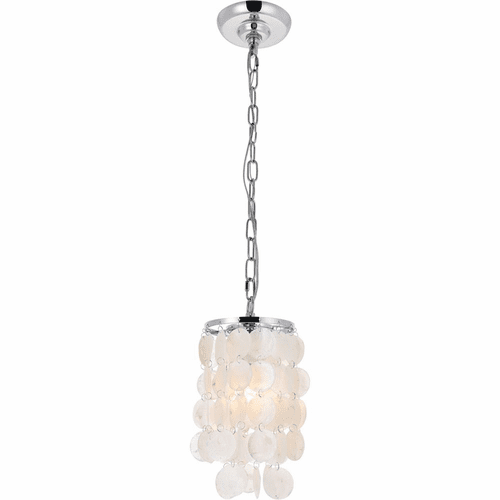 Living District Selene 1-LT Pendant - Chrome And White - LD5050D6C