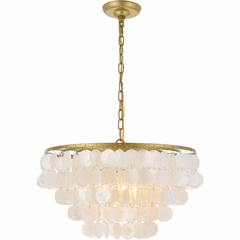 Living District Selene 4-LT Pendant - Brass And White - LD5050D20BR