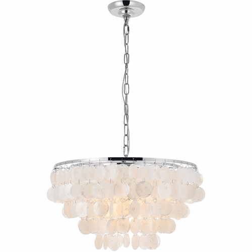 Living District Selene 4-LT Pendant - Chrome And White - LD5050D20C