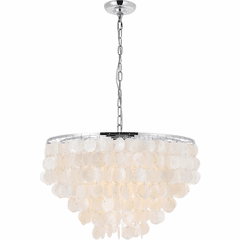 Living District Selene 6-LT Pendant - Chrome And White - LD5050D24C