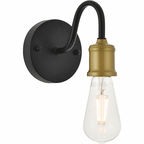 Living District Serif  1-LT Wall Sconce - Brass And Black - LD4028W5BRB