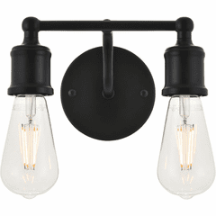 Living District Serif  2-LT Wall Sconce - Black - LD4028W9BK
