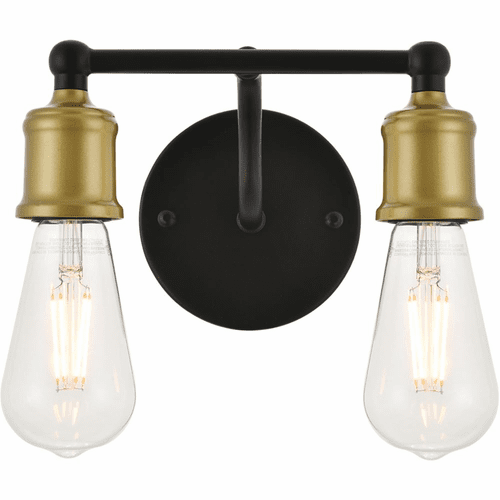 Living District Serif  2-LT Wall Sconce - Brass And Black - LD4028W9BRB
