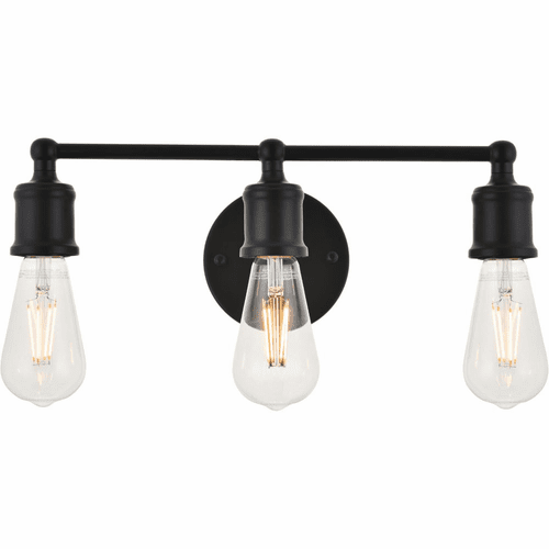 Living District Serif  3-LT Wall Sconce - Black - LD4028W16BK