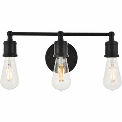 Living District Serif  3-LT Wall Sconce - Black - LD4028W16BK