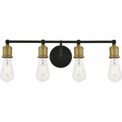 Living District Serif  4-LT Wall Sconce - Brass And Black - LD4028W22BRB