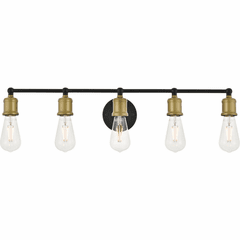 Living District Serif  5-LT Wall Sconce - Brass And Black - LD4028W29BRB