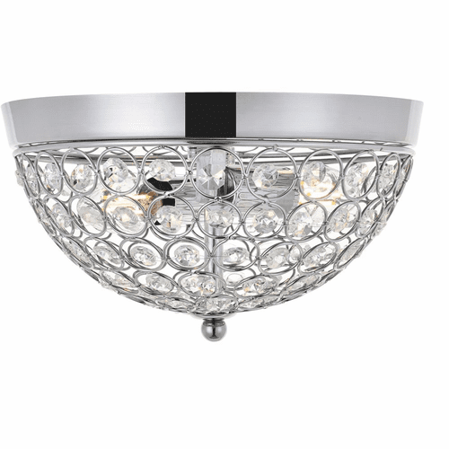 Living District Taye  2-LT Flush Mount - Chrome And Clear - LD5012F10C