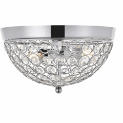 Living District Taye  2-LT Flush Mount - Chrome And Clear - LD5012F10C