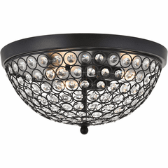 Living District Taye  3-LT Flush Mount - Matte Black And Clear - LD5012F13MB