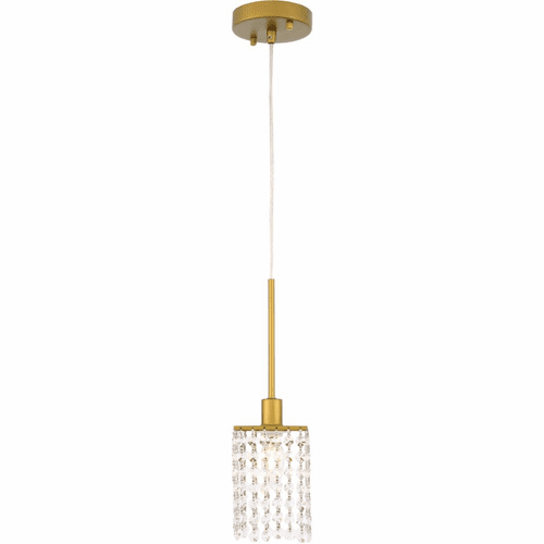 Living District Taylor  1-LT Pendant - Brass And Clear - LD7500BR