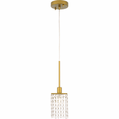 Living District Taylor  1-LT Pendant - Brass And Clear - LD7500BR