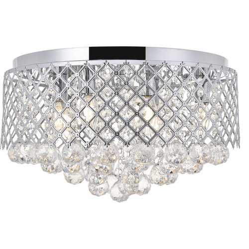 Living District Tully  6-LT Flush Mount - Chrome And Clear - LD5010F18C