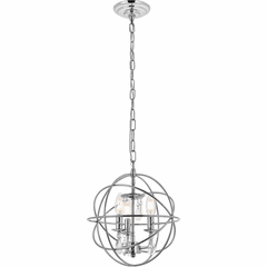 Living District Wallace  3-LT Pendant - Chrome And Clear - LD5055D12C