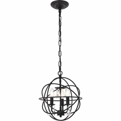 Living District Wallace  3-LT Pendant - Matte Black And Clear - LD5055D12MB