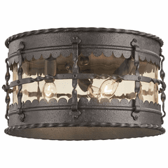 Mallorca 3-LT Flush Mount - Spanish Iron - 8889-A39 Mallorca 3-LT Flush Mount - Spanish Iron - 8889-A39