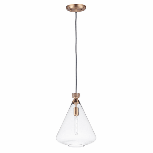 Maxim Abbott 1-LT Pendant - Weathered Oak / Antique Brass - 10101CLWOAB