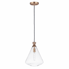 Maxim Abbott 1-LT Pendant - Weathered Oak / Antique Brass - 10101CLWOAB