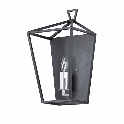 Maxim Abode 1-LT Wall Sconce - Textured Black / Polished Nickel - 25159TXBPN
