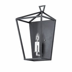 Maxim Abode 1-LT Wall Sconce - Textured Black / Polished Nickel - 25159TXBPN